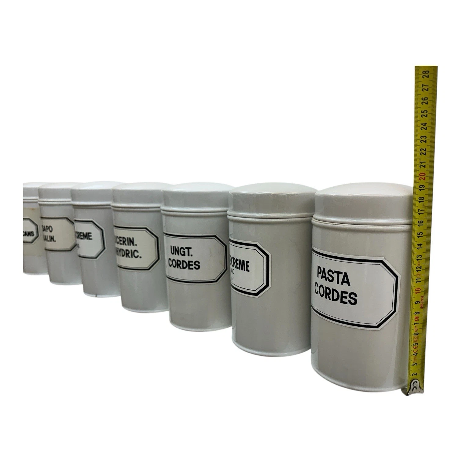 Komplettsatz – 7 Vintage Apothekergefäße Porzellan