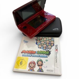 3DS Metallic Rot + Spiel, Tasche & Ladekabel – Nintendo 3DS