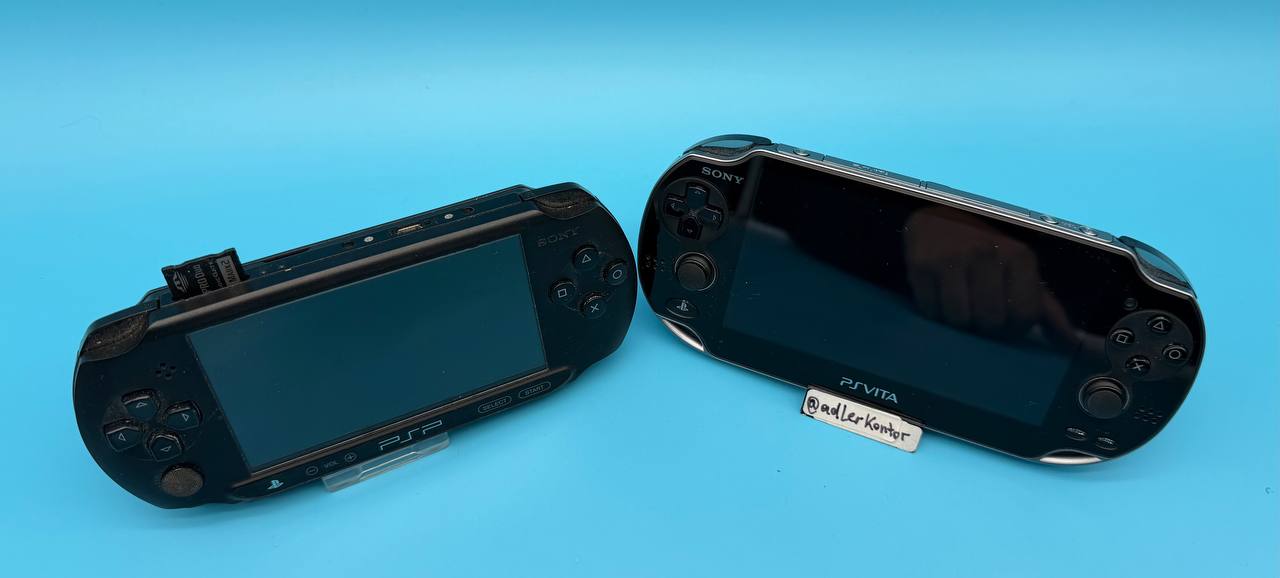 Sony PSP und PS Vita nebeneinander – Vergleich beim Adler Kontor Clausthal